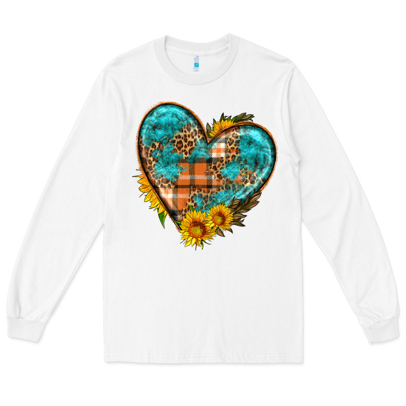 Fall Pattern Heart With Sunflower Long Sleeve Tee by HRA Design Shop | Teevron