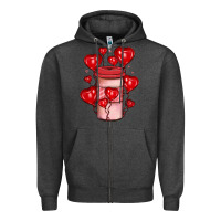 Charcoal Heather valentines day coffee Zipper Hoodie - JahusDesignShop