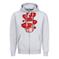 Heather Grey valentines day coffee Zipper Hoodie - JahusDesignShop