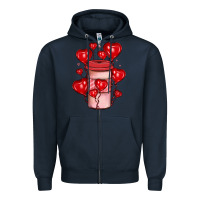 Navy valentines day coffee Zipper Hoodie - JahusDesignShop