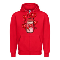 Red valentines day coffee Zipper Hoodie - JahusDesignShop