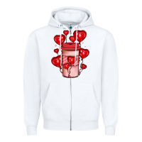 White valentines day coffee Zipper Hoodie - JahusDesignShop