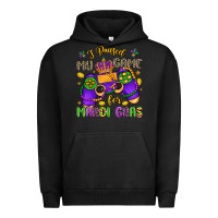 Pigment Black i paused my game for mardi gras Urban Hoodie - LillyAllenDesigns