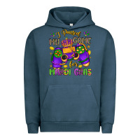 Pigment Midnight Navy i paused my game for mardi gras Urban Hoodie - LillyAllenDesigns