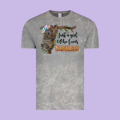Just A Girl Who Loves Koalas Vintage Tee Designed By Barkaloodesign