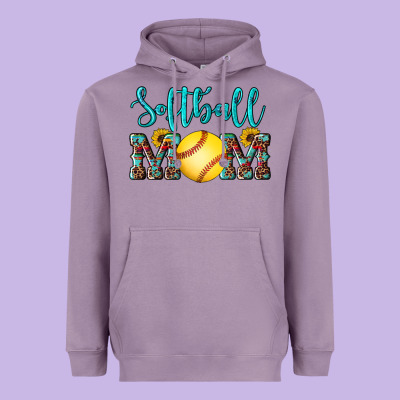 Western Leopard  Sunflowers Glitter Mom Softball Heavyweight Hoodie Designed By Artiststas