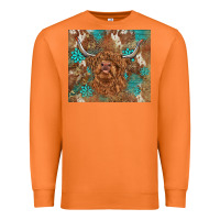 Carrot highland cow turquoise gemstones western patterns Premium Sweatshirt - BarkalooDesign