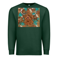 Sports Green highland cow turquoise gemstones western patterns Premium Sweatshirt - BarkalooDesign