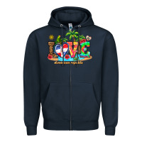 Navy love dominican republic Zipper Hoodie - AdoDesignShop