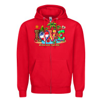 Red love dominican republic Zipper Hoodie - AdoDesignShop