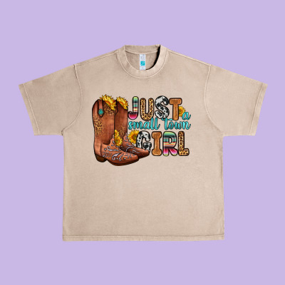 Just A Small Town Girl Urban Heavy Tee Designed By Zillion Design Studio