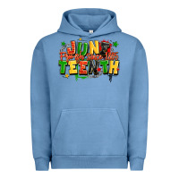 Pigment Pebble Blue juneteenth free ish since 1865 Urban Hoodie - LillyAllenDesigns