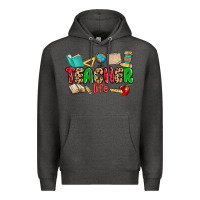 Charcoal Heather teacher life Premium Hoodie - MaliasSmallBusiness