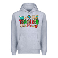 Heather Grey teacher life Premium Hoodie - MaliasSmallBusiness