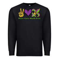 Black peace love mardi gras Premium Sweatshirt - Jasminsmagicworld