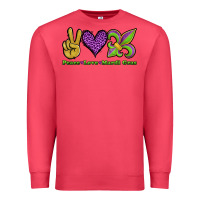 Cardinal peace love mardi gras Premium Sweatshirt - Jasminsmagicworld