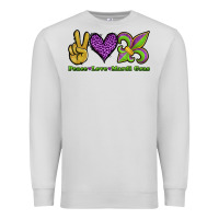 Dove Grey peace love mardi gras Premium Sweatshirt - Jasminsmagicworld