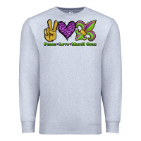 Heather Grey peace love mardi gras Premium Sweatshirt - Jasminsmagicworld