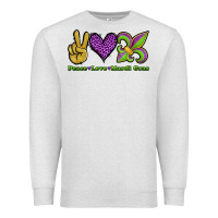 Oatmeal Heather peace love mardi gras Premium Sweatshirt - Jasminsmagicworld