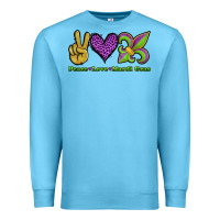 Ocean Blue peace love mardi gras Premium Sweatshirt - Jasminsmagicworld
