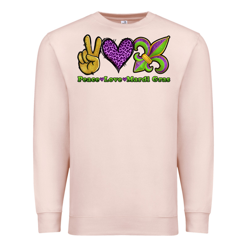 Peace Love Mardi Gras Premium Sweatshirt by Jasminsmagicworld | Teevron