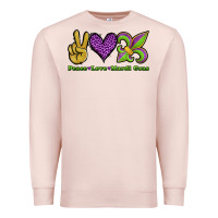 Pale Pink peace love mardi gras Premium Sweatshirt - Jasminsmagicworld