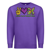 Purple peace love mardi gras Premium Sweatshirt - Jasminsmagicworld
