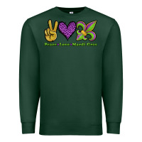 Sports Green peace love mardi gras Premium Sweatshirt - Jasminsmagicworld