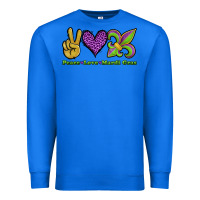 True Royal peace love mardi gras Premium Sweatshirt - Jasminsmagicworld