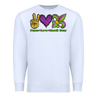 White peace love mardi gras Premium Sweatshirt - Jasminsmagicworld