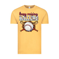Vintage Mustard busy raising ballers baseball Vintage Tee - texasbilliewilder