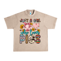 French Oak just a girl who loves pigs Urban Heavy Tee - Zillion Design Studio