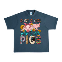 Midnight Navy just a girl who loves pigs Urban Heavy Tee - Zillion Design Studio