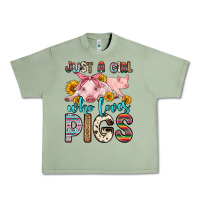 Oil Green just a girl who loves pigs Urban Heavy Tee - Zillion Design Studio