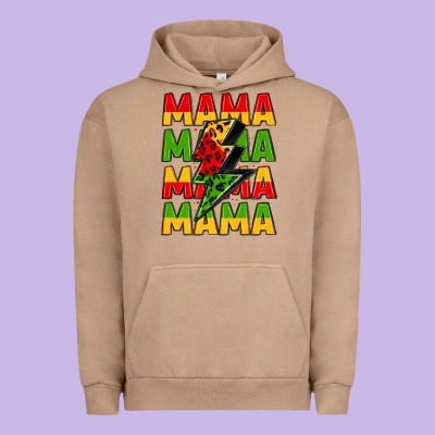 Mama Lightning Bolt Juneteenth Urban Hoodie Designed By Lillyallendesigns