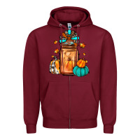 Burgundy thanksgiving coffee Zipper Hoodie - JahusDesignShop