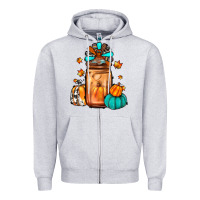 Heather Grey thanksgiving coffee Zipper Hoodie - JahusDesignShop