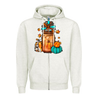 Oatmeal Heather thanksgiving coffee Zipper Hoodie - JahusDesignShop