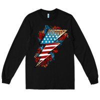Black American lightning bolt Long Sleeve Tee - Neo Western