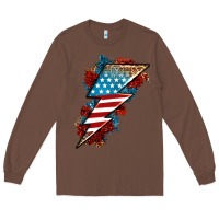 Chestnut American lightning bolt Long Sleeve Tee - Neo Western