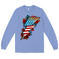 Colony Blue American lightning bolt Long Sleeve Tee - Neo Western