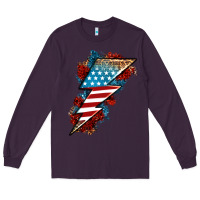 Plum American lightning bolt Long Sleeve Tee - Neo Western