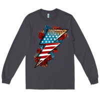 Smoke American lightning bolt Long Sleeve Tee - Neo Western