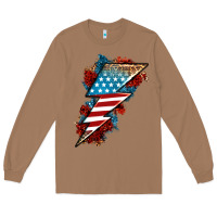 Toasted Coconut American lightning bolt Long Sleeve Tee - Neo Western