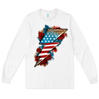 White American lightning bolt Long Sleeve Tee - Neo Western
