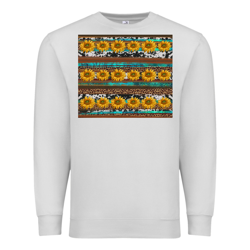 Sunflowers Leopard Cowhide Turquoise Premium Sweatshirt by BarkalooDesign | Teevron