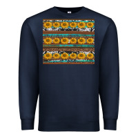 Navy sunflowers leopard cowhide turquoise Premium Sweatshirt - BarkalooDesign