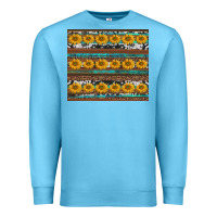 Ocean Blue sunflowers leopard cowhide turquoise Premium Sweatshirt - BarkalooDesign
