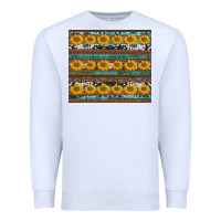 White sunflowers leopard cowhide turquoise Premium Sweatshirt - BarkalooDesign