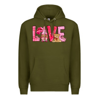 Army Green love with gnome Premium Hoodie - NancyCooperArtShop